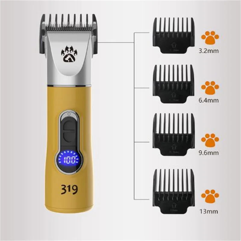 Professional Cordless Dog Grooming Clipper Heavy Duty Electric Pet Hair Trimmer Shear for Thick Coats Large Dog Shaver Scissor 6