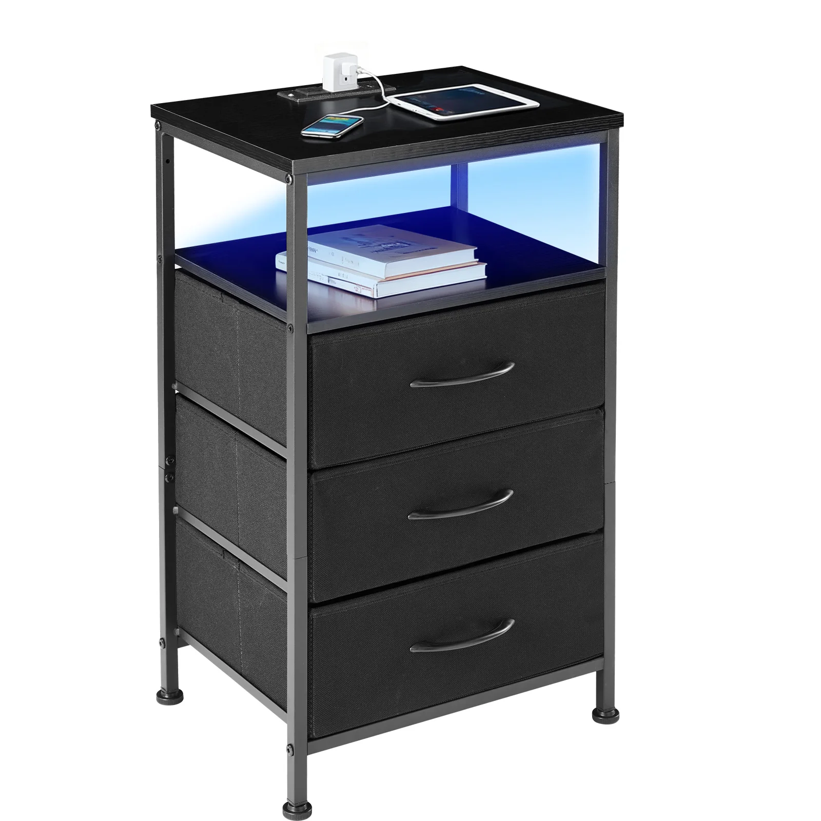 modern bedside table in bedroom