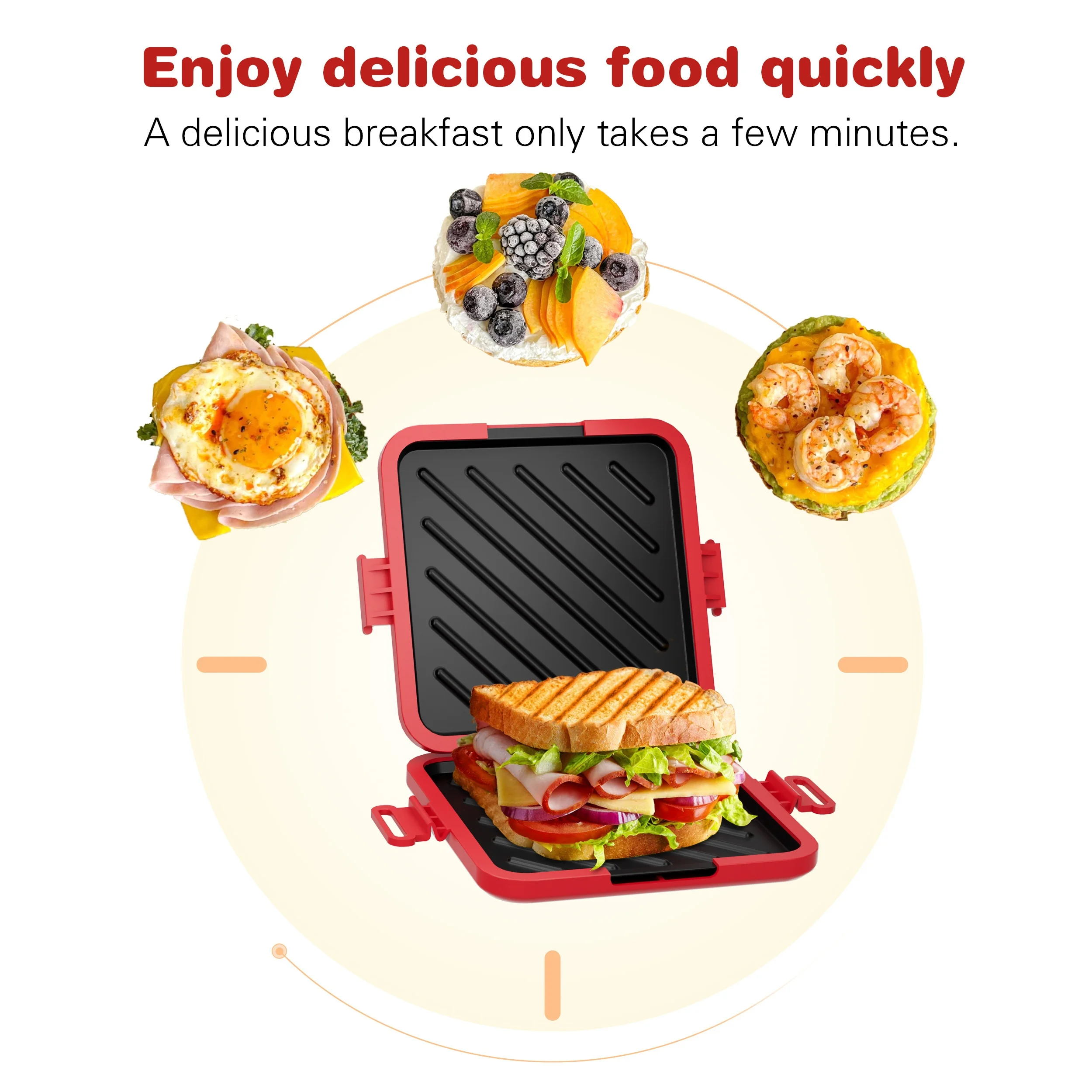 Hot Selling Microwave Oven Sandwich Toast Breakfast Machine Suitable Non-stick Coating for Microwave Oven Compact Design