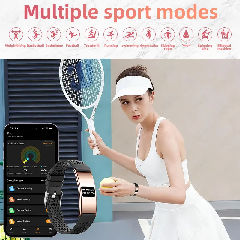 LIGE 스마트 팔찌 2.8mm 초슬림 바디 다양한 스포츠 모드 IPX8 방수 통화 알림 다기능 스마트워치 (남성용)