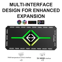 Многопортовый 3 в 1 ШИМ-магнитный разветвитель вентилятора ARGB для ПК с дистанционным управлением, поддерживает 9 вентиляторов и индивидуальным освещением — изображение 4