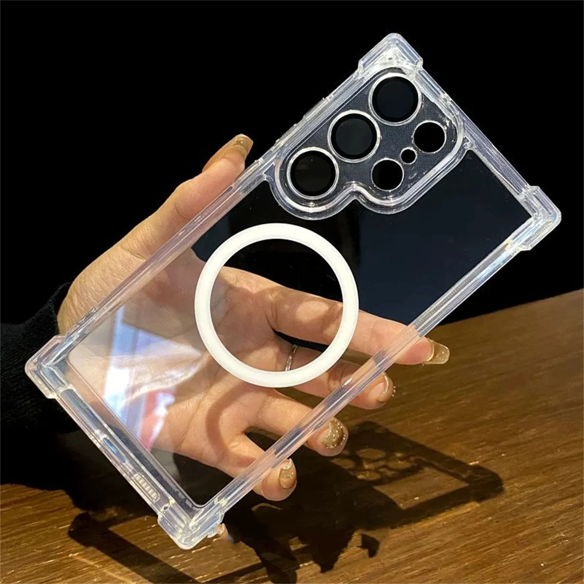 Transparent Armour Magnetic Case with Reinforced Shockproof Protection