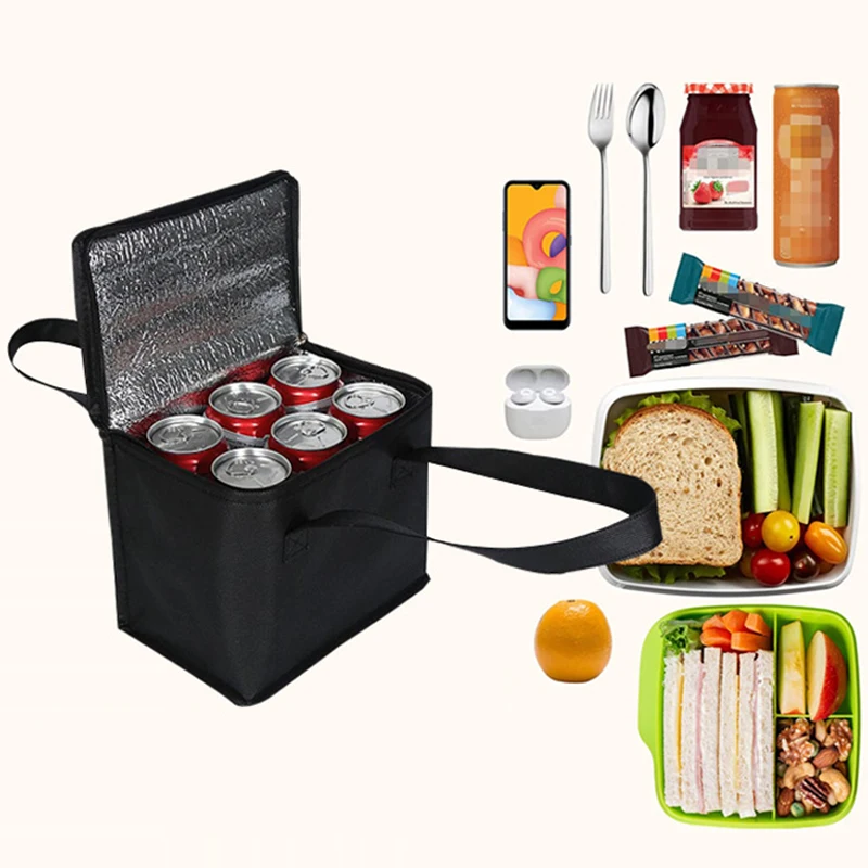 Portable Lunch Cooler Folding Bags Insulation Picnic Ice Pack Thermal Bag Outdoor Beach Camping Drink Food Carrier Tableware 3