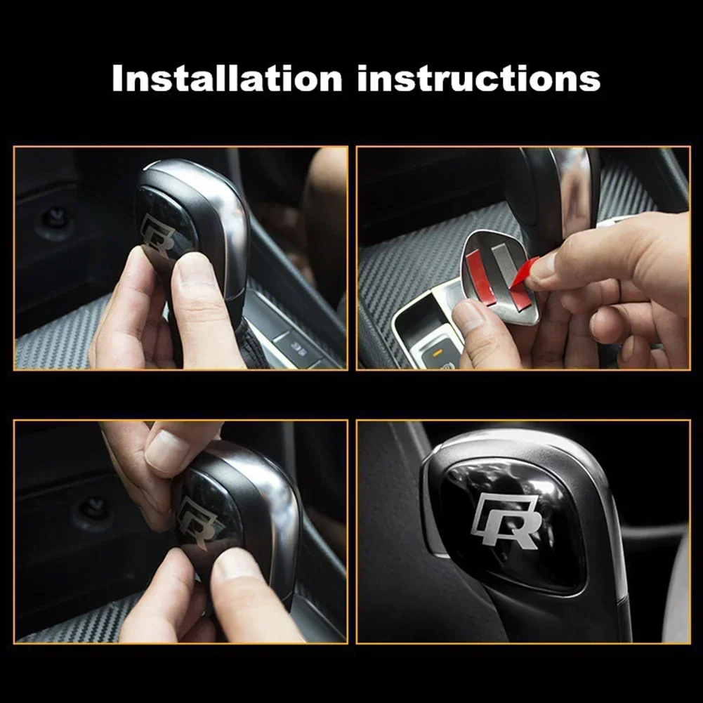 2 Stück Edelstahl Auto Schaltknauf Abdeckung Getriebe kopf Schutzhülle Stick Hebel Schale Haut für VW Golf Bora Jetta Passat