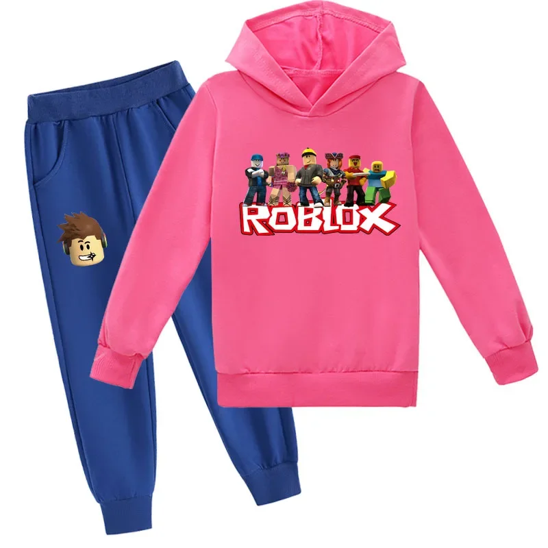 

New Fresh and Cute Cartoon Roblox Casual Suit, Fashionable and Comfortable Sweatshirt and Trousers for Boys, Girls and Children