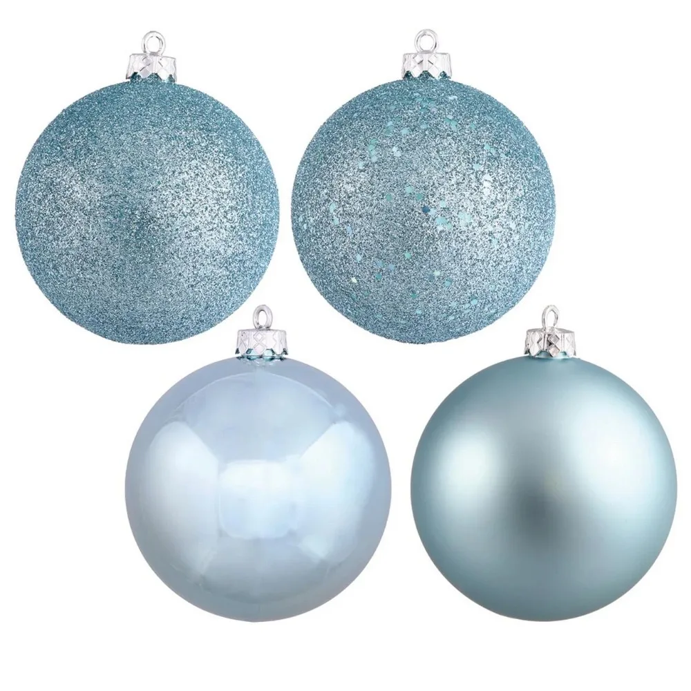 

2.4" Baby Blue 4-Finish Ball Ornament Assortment, 60 per Box