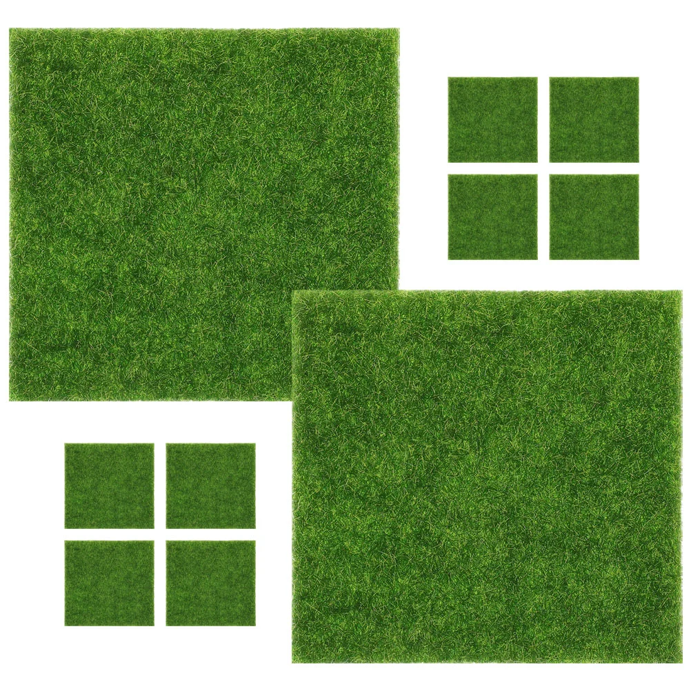 

10 Pcs Artificial Moss Garden Decoration Grass Mat Simulation Bedding Lifelike Turf Pvc