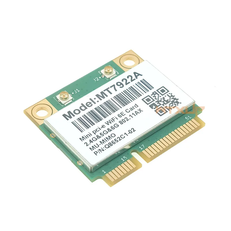 MT7922 Wifi 6E 5400Mbps 네트워크 카드 미니 pci-e 무선 어댑터 블루투스 5.2 트라이 밴드 802.11AX/AC Wi-fi for Windows 10 11