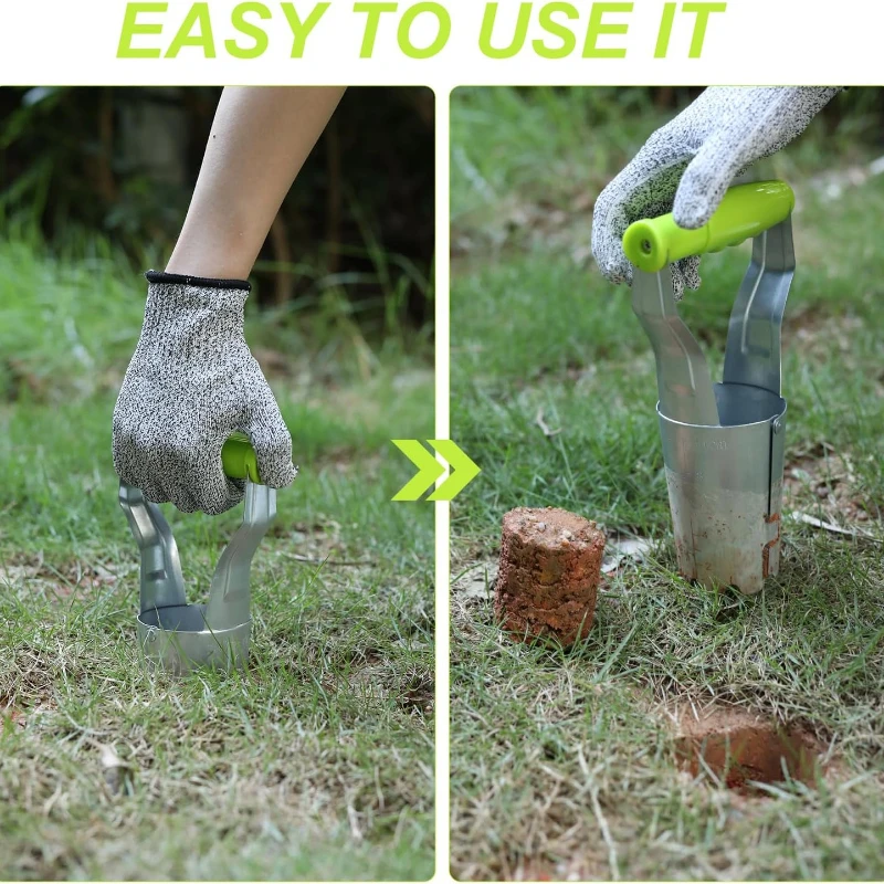 Gardening Bulb Planter Seedling Transplanter Vegetable Flower Plant Transplanters， Garden Depth Digging Tool with Wooden Handle 4