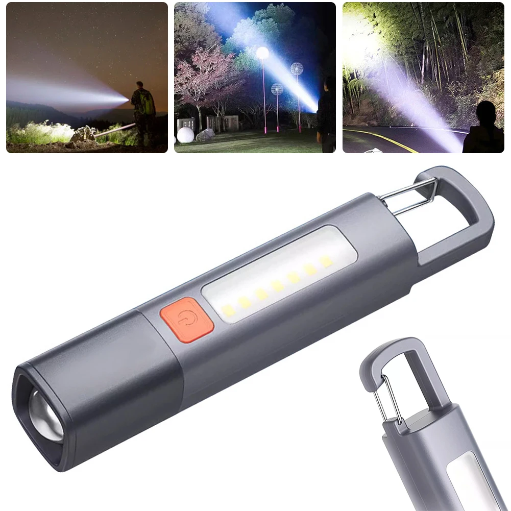 

Super Bright Flashlight USB Charging Ultra Bright LED Torch 800mAh Zoomable Emergency Lantern 3 Gears for Outdoor Hiking Fishing