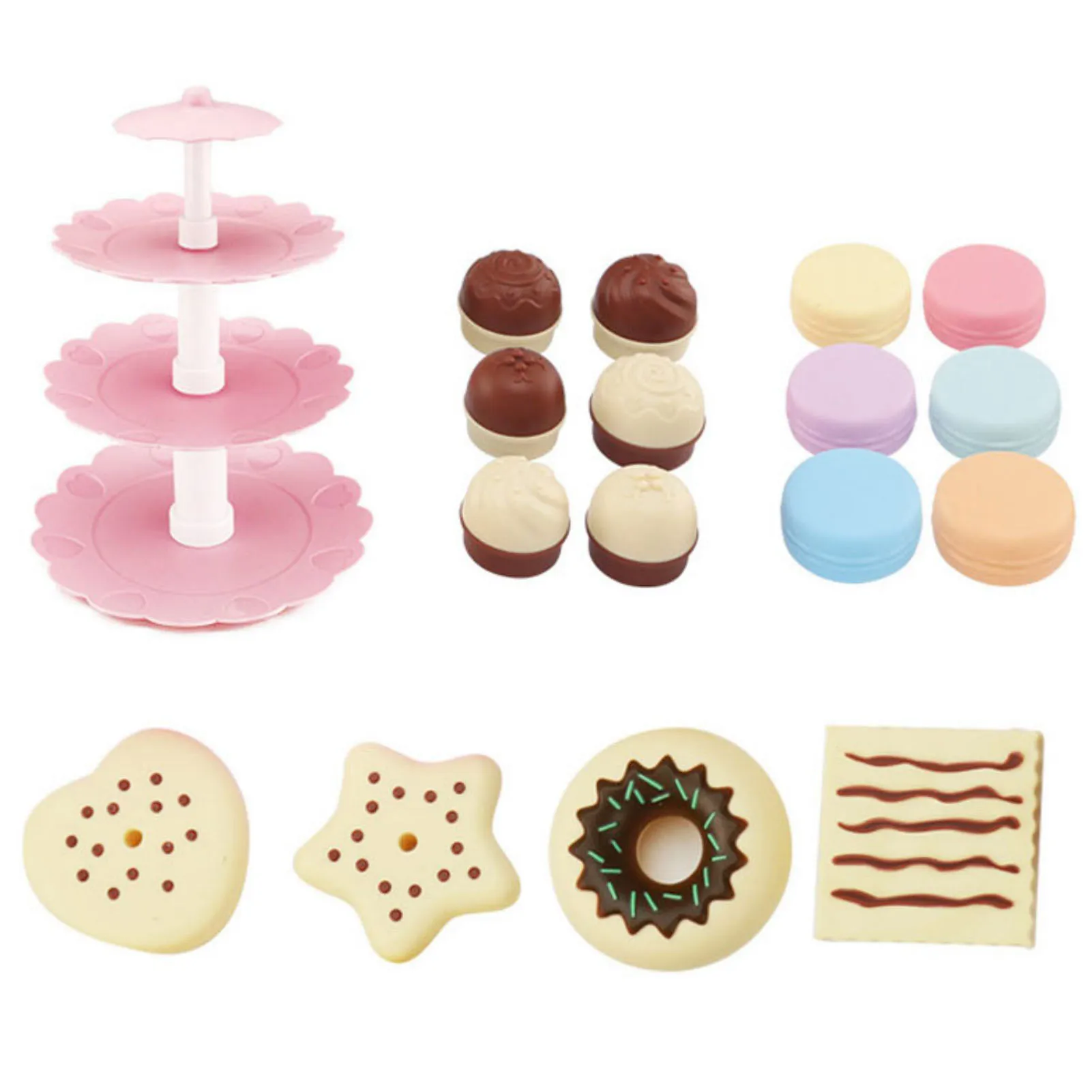 

17pcs/Set Cake Tower Kitchen Toys Portable Pretend Play Funny Non-toxic Toy Set for Toddlers Christmas Birthday Gifts