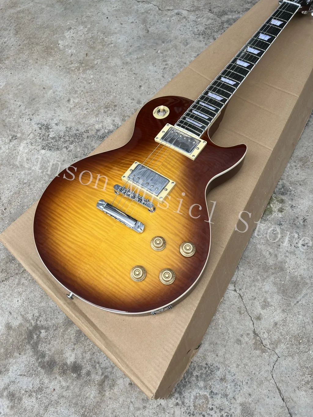 

Custom Electric Guitar, Flame Maple Top, Rosewood Fingerboard, Chrome Hardware, In stock