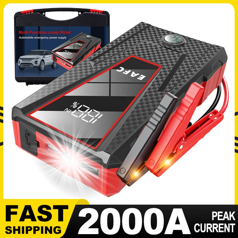 Power bank 2000A/1200A jump starter portable battery charger car booster 12V auto starting device emergency car battery starter car jump starter car battery charger portable battery charger jump starter