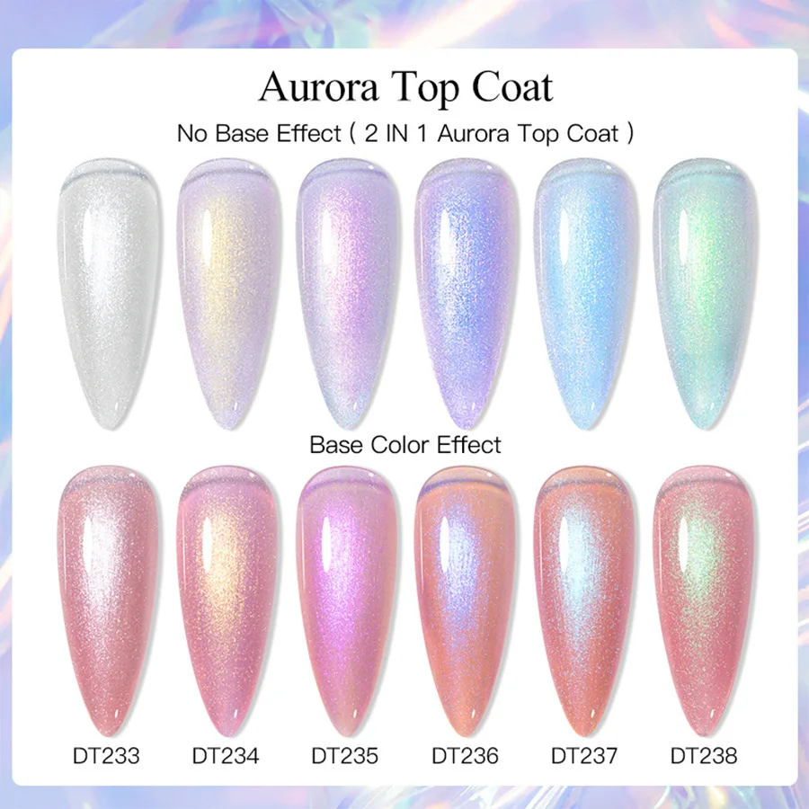 XEIJAYI Aurora Galaxy Gel Nail Polish Silver Colorful Sparkling
