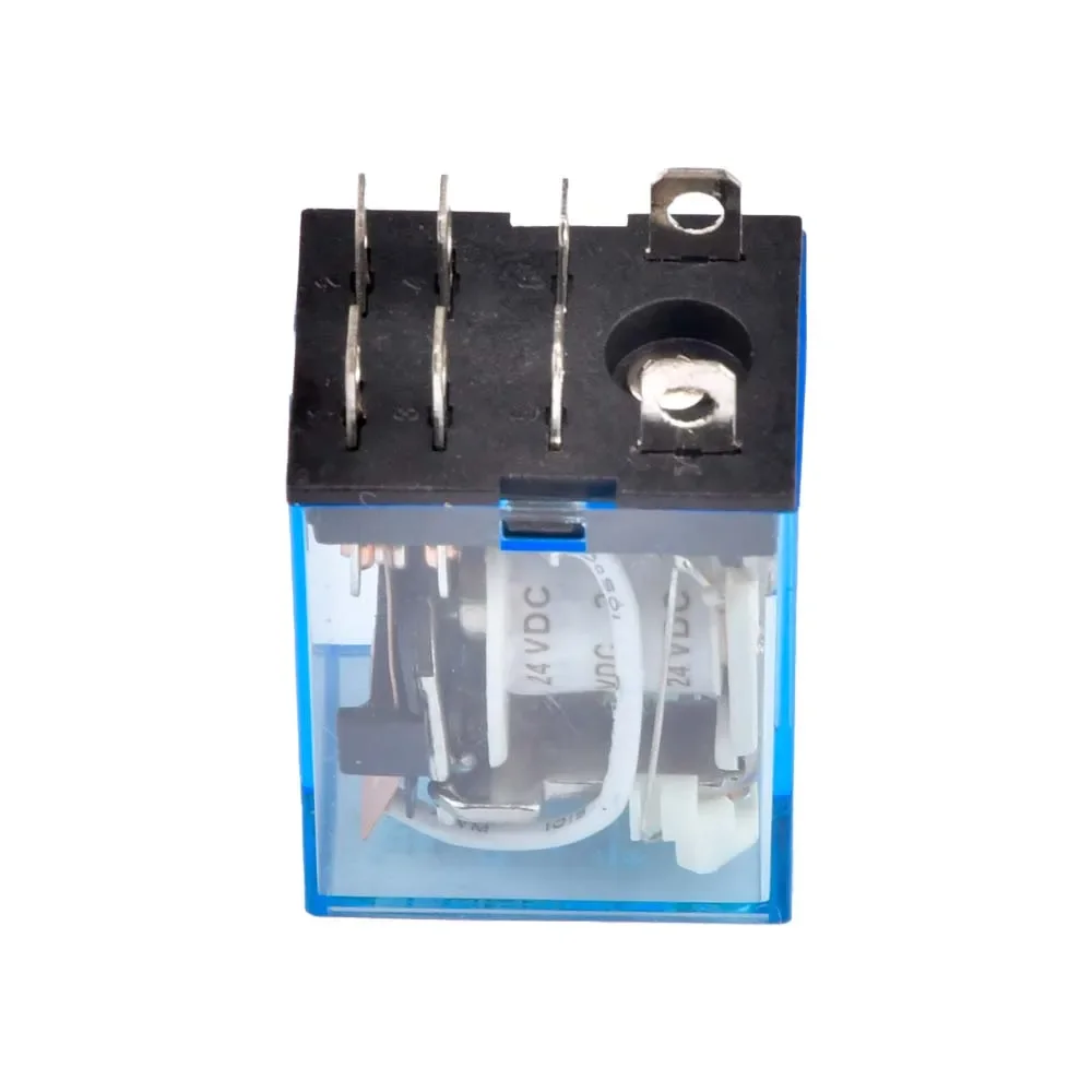 Close-up of relay pins and internal construction