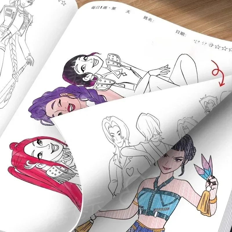 Livre de pratique de dessin de personnages d'anime pour enfants et adultes, 40 pages, KPO Witch Hunt Rumi Mira Zoey, livre de coloriage