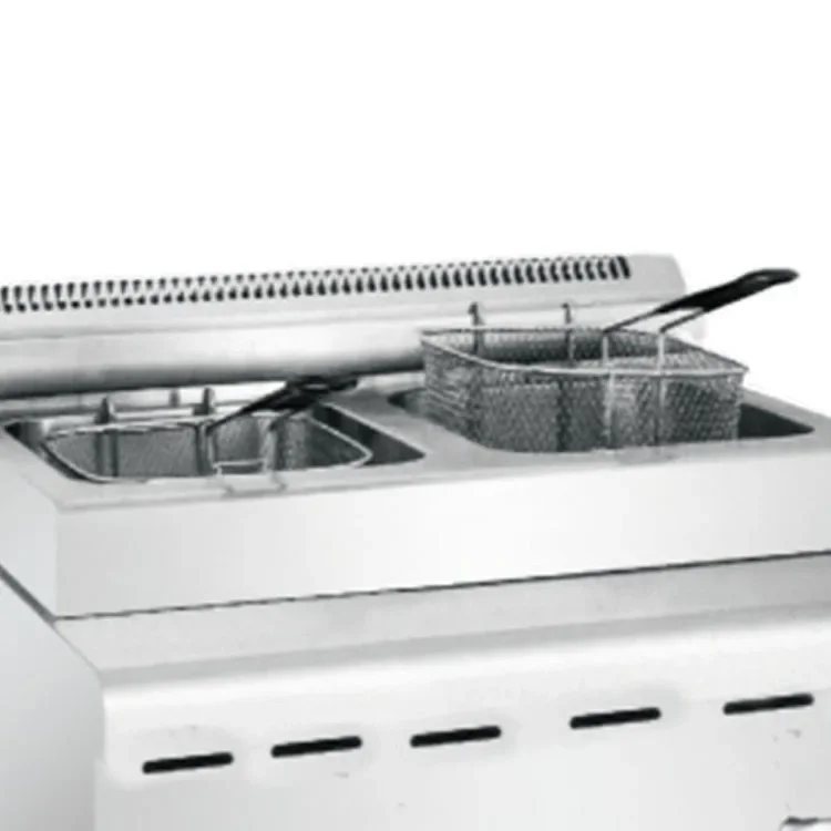 GH585 Commercial Gas Double Cylinder Screen Fryer 8L Fried Chicken Fryer Desktop Natural Gas Liquid Gas High Oil Cylinder Fryer 2