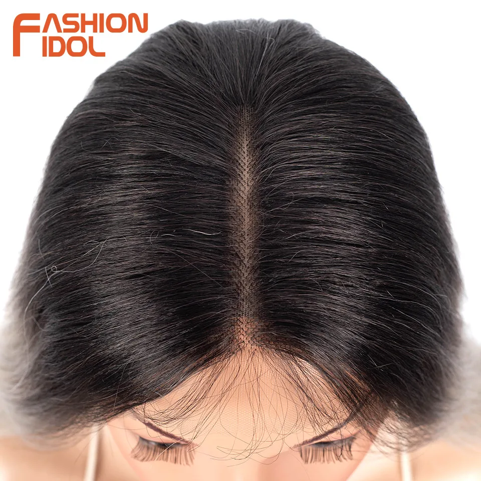 FASHION IDOL 36Inch Cosplay Wigs Synthetic Deep wave Lace Front Wigs For Black Women Ombre Blonde Heat Resistant Fiber Long Wavy 5