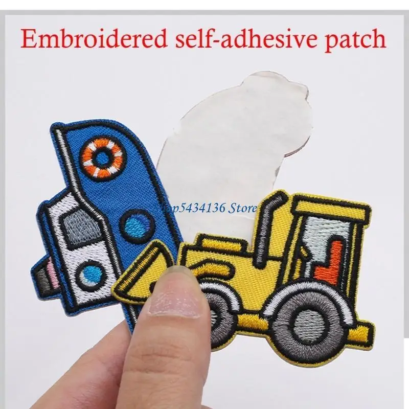 H7ED 10Pcs Cartoon Automobil Eisen Auf Patches Stickerei Applique Für Kinder Kleidung Jacken Rucksäcke Tasche Nähen Liefert – Detail 1