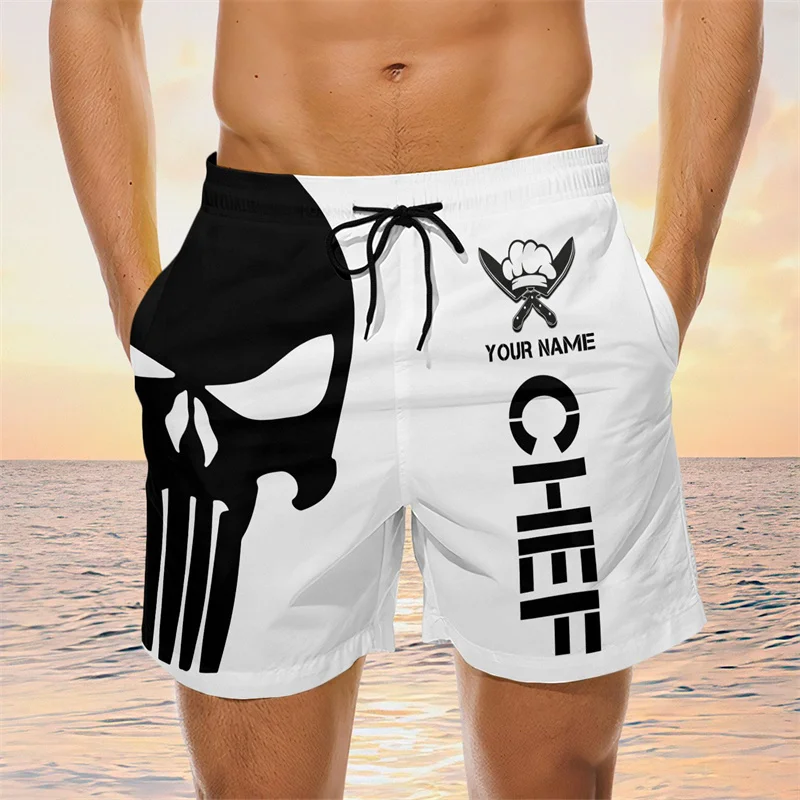 

Men's Printed Chef Gift Casual Summer Shorts Comforts Portable Long Swim Trunks 2024 Fashion Beach Shorts Sport Gym Ice Shorts