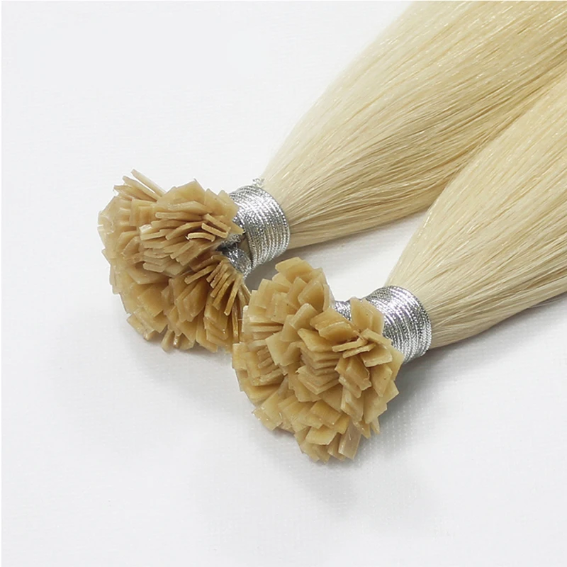 레미 플랫 팁 헤어 익스텐션 스트레이트 내추럴 리얼 퓨전 인간 헤어 익스텐션 ..