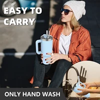 Watersy 40oz/1200ml Tumbler with Handle & Straw Lid Stainless Steel Insulated Cup Keep Cold Thermal Mug Portable Car Travel Cup 5