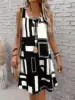 Sleeveless Dress Geometric Pattern