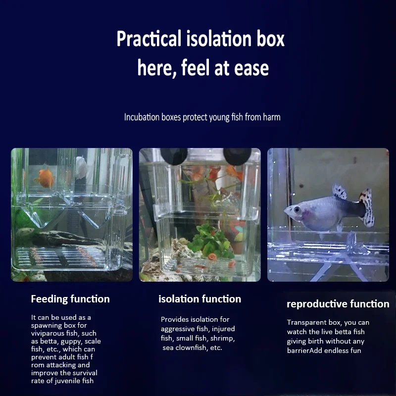 Transparent Acrylic Fish Tank Double Layer Breeding Isolation Box Aquarium Hatchery Incubator For Guppy Betta Fishs fish aquarium fish breeding box