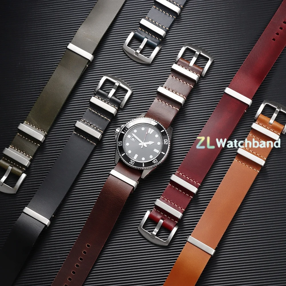 Premium Genuine Leather Watch Strap – One-Piece Adjustable Band, Replacement Accessory