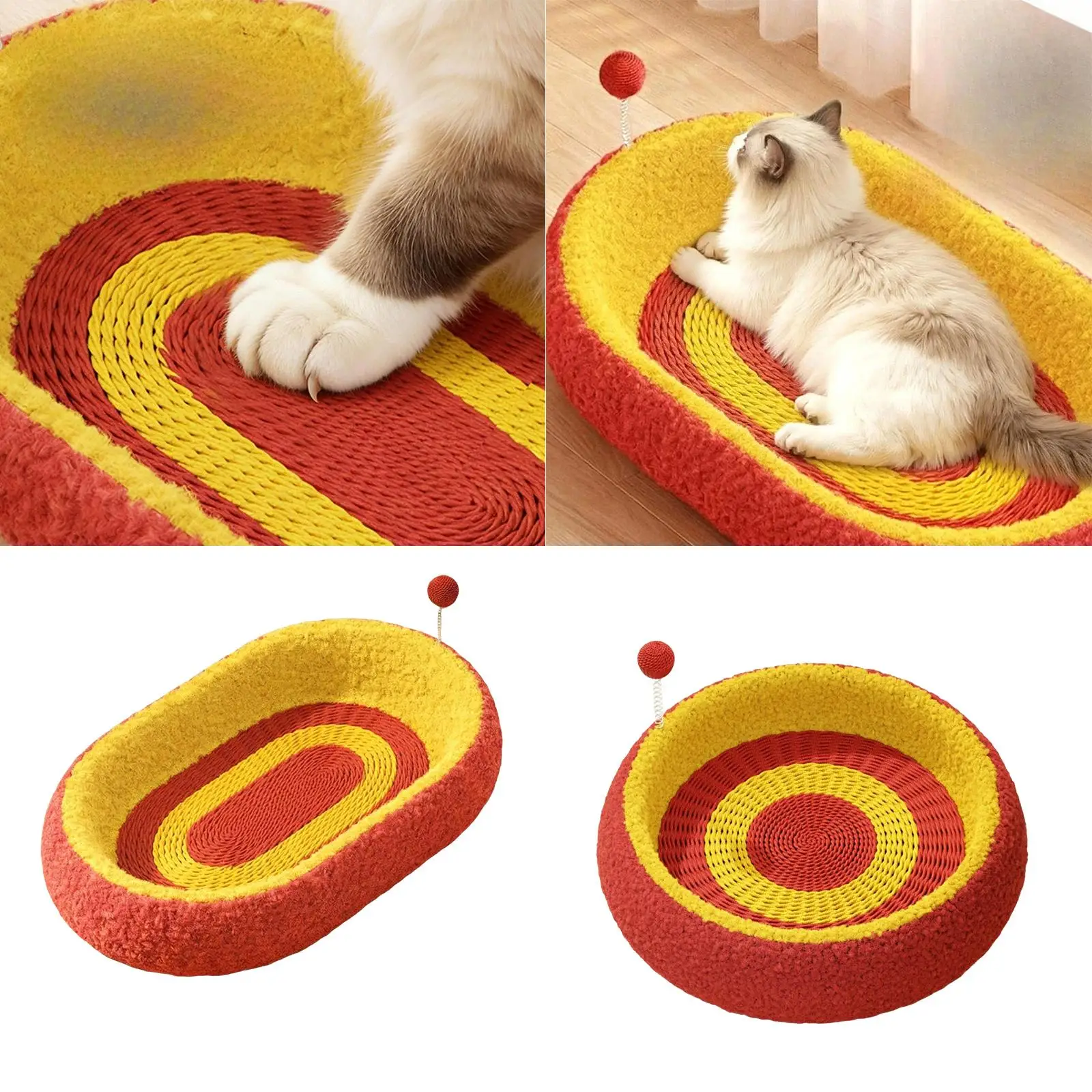 Cat Scratcher Multipurpose Wear Resistant Easy Clean Sturdy with Ball Lounge Scratch Pad for Claws Sharpening Training Playing Cat Scratcher Multipurpose Wear Resistant Easy Clean Sturdy with Ball Lounge Scratch Pad for Claws Sharpening Training Playing