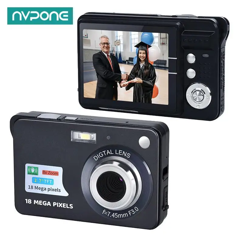 Digital Camera Video recorder Camcorder 18MP Photo 8X Zoom Anti-shake 2.7 Inch Large 720P TFT Screen CMOS Micro Camera Gift