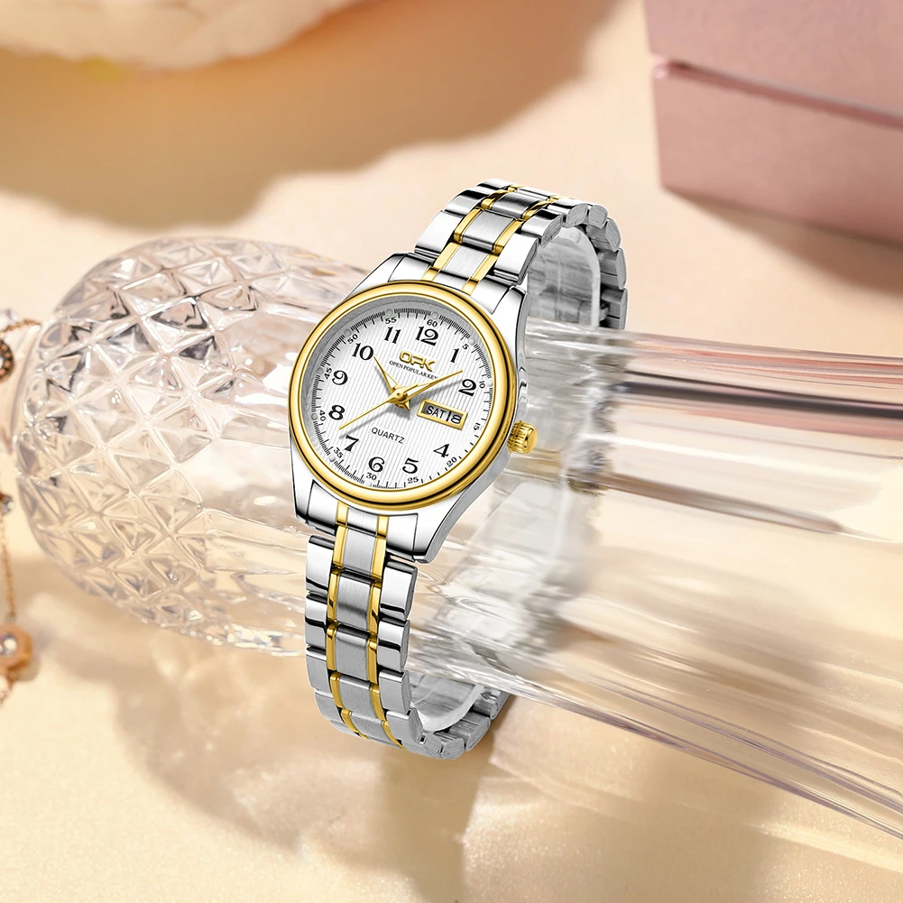 OPK Women's Watches Light Luxury Fashion Original Wristwatch Waterproof Luminous Arabic Numeral Dial Small Watch For Girl women watches