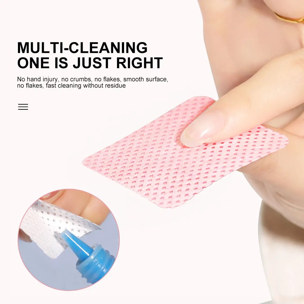 Nail Polish Remover 300 Pcs Nail Polish Removal Wipes Nail Cleansing Pads Easy Removable Gel Disposable Cotton Wipe Pads UV Gel Non-Woven Nail Pads