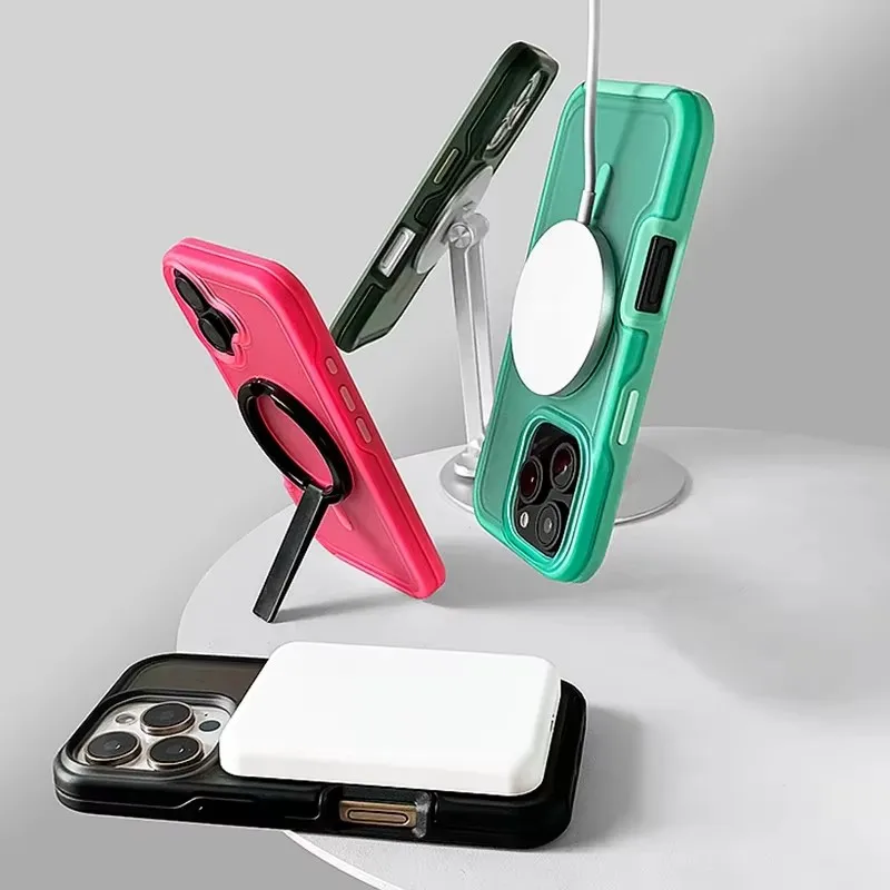 Fluorescent Candy Color Magnetic Matte Phone Case with Wireless Charging Protection