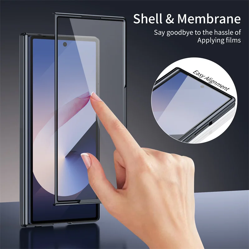 Premium Matte Protective Case with Built-in Screen Protector and Full-Body Hinge Protection