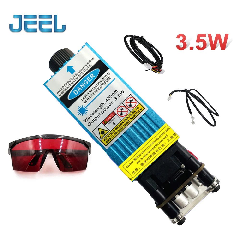 

3.5W 450nm 33mm Focusing Blue Laser Module Laser Engraving And Cutting TTL/PWM Control Laser Tube Diode+Glasses