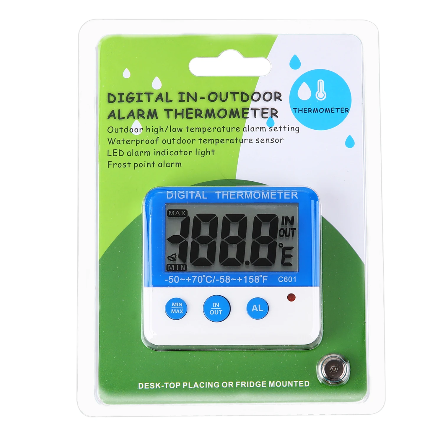 Digital Fridge Thermometer with Alarm and Max Min Temperature LCD Display Refrigerator Freezer Thermometer for Indoor Outdoor 4