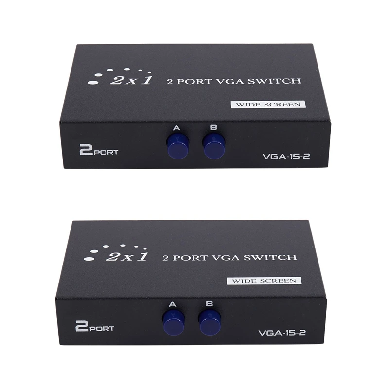 

2X 1920X1440 VGA Switch 2-In-1-Out 2 Port Sharing Switch Switcher Splitter Box