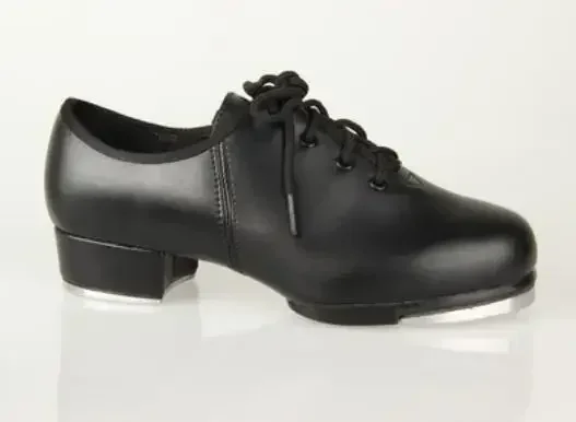 Classic Clogging Tap Shoes For Men And Women Lace Up Human Leather Middle Heel Jazz Tap Dance Shoes From Kids to Adult 26-46 3