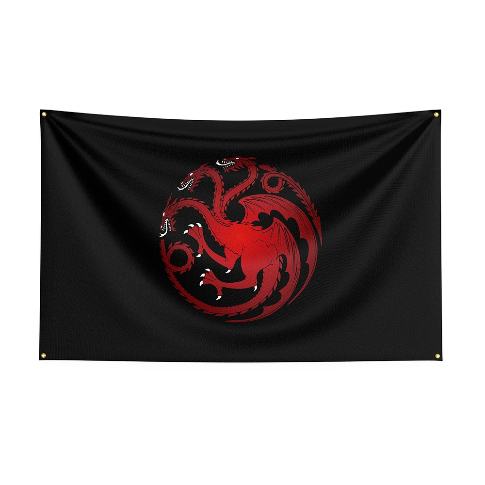 Bandiera Nazionale Stampata In Poliestere A Tre Teste Dragon Targaryen Silil Flag Per La Bandiera Della Decorazione