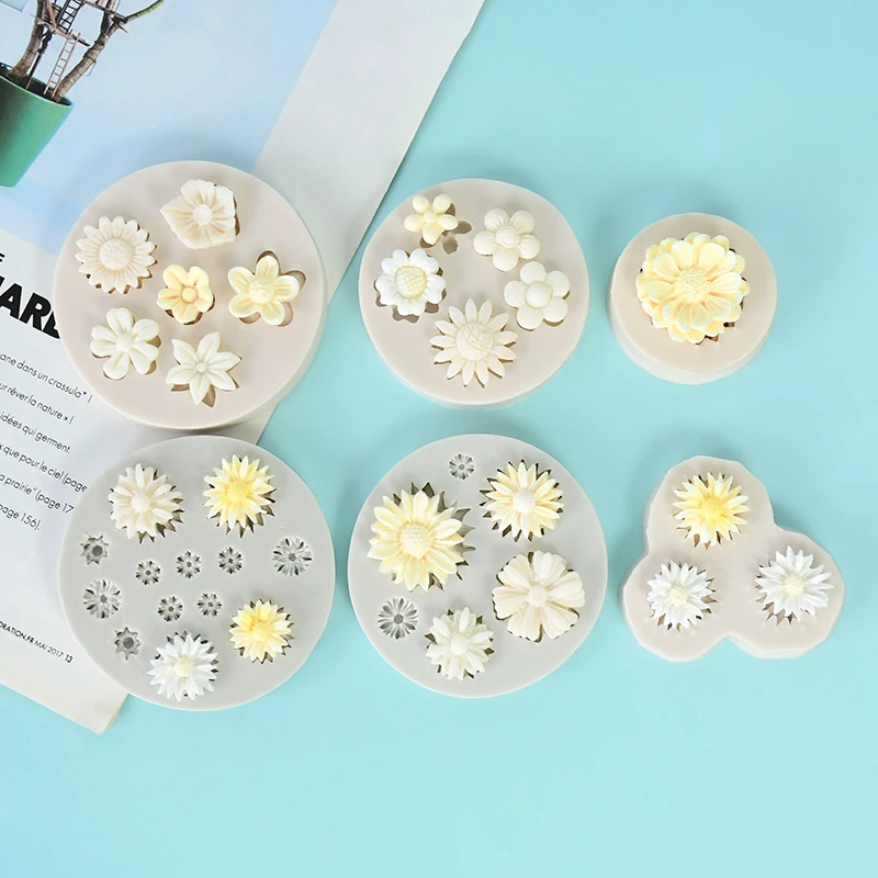 Daisy Wild Chrysanthemum Flower Shape Silicone Mold Chocolate Candy