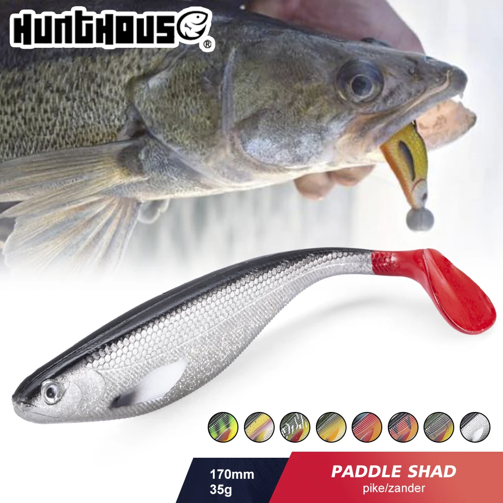 

Hunthouse soft lure artificial bait big shads soft 170mm 35g PVC material for sea bass perch zander