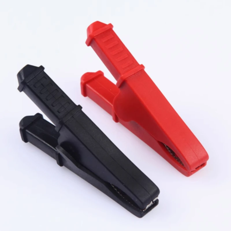 Alligator Clips Test Clip 1 set of insulated metal copper alligator clip electric test 7cm big alligator clip 1 red +1 black test power