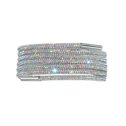 Luxury Rhinestone Rainbow Shoelaces - Fashionable Braided Sneaker Laces - 100cm (Multicolor)