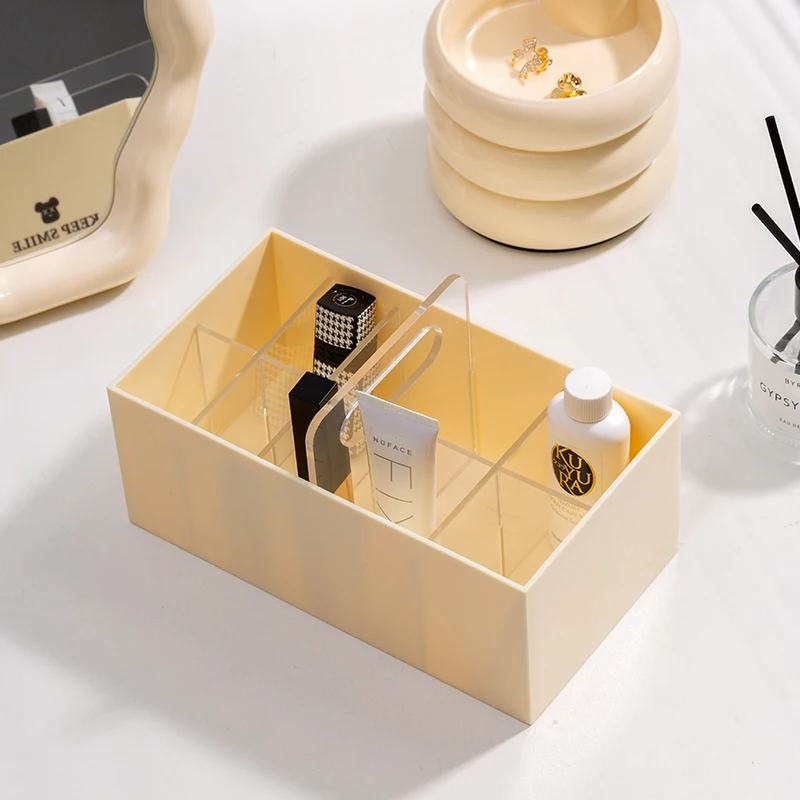 Epeiushome desktop storage box Nordic style sundries compartment handle pen holder remote control cosmetic finishing