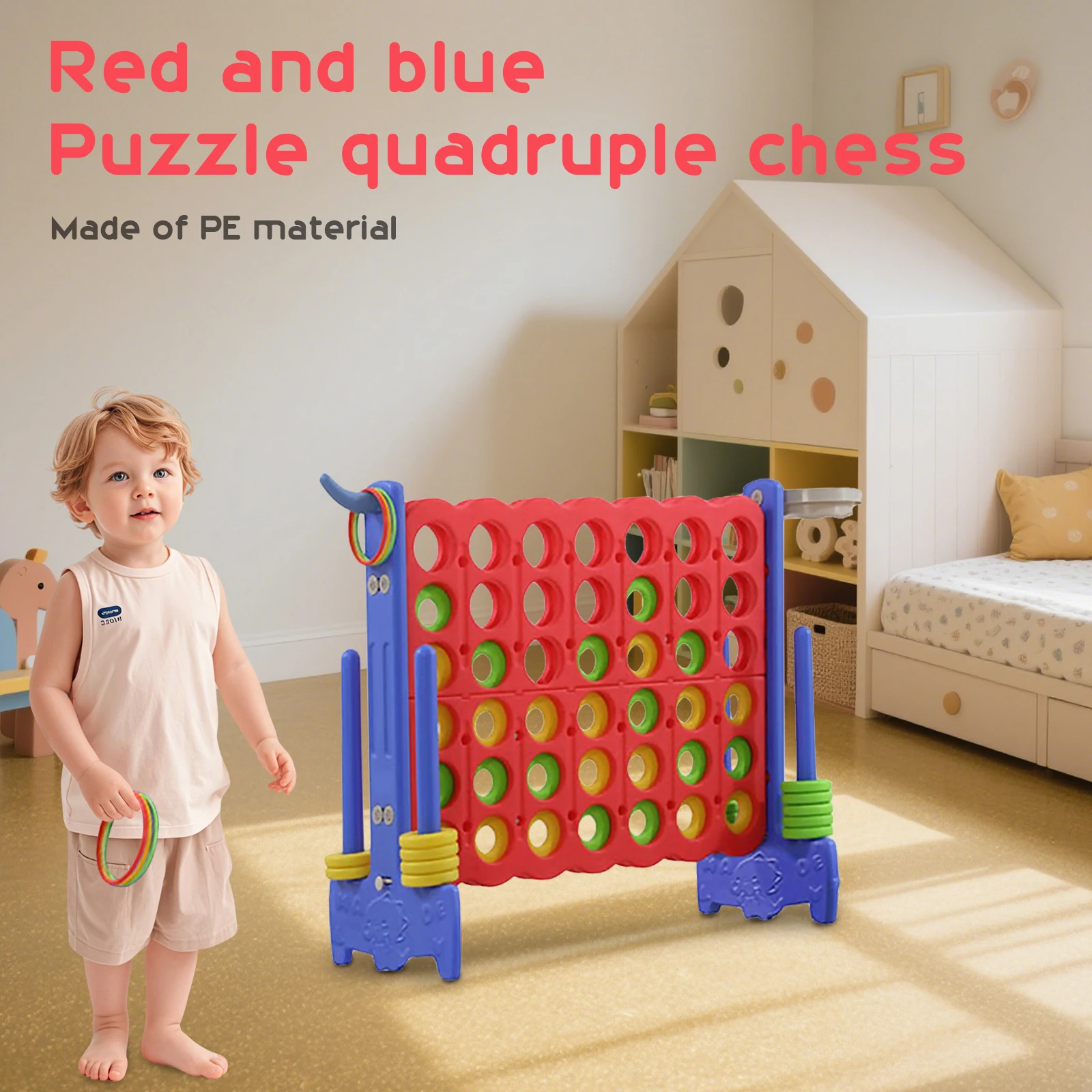 Giant 4 in A Row Game 34.65x33.07in Jumbo 4-to-Score Yard Game Large 4-to-Score Connect Game Set for Indoor/ Outdoor Fun