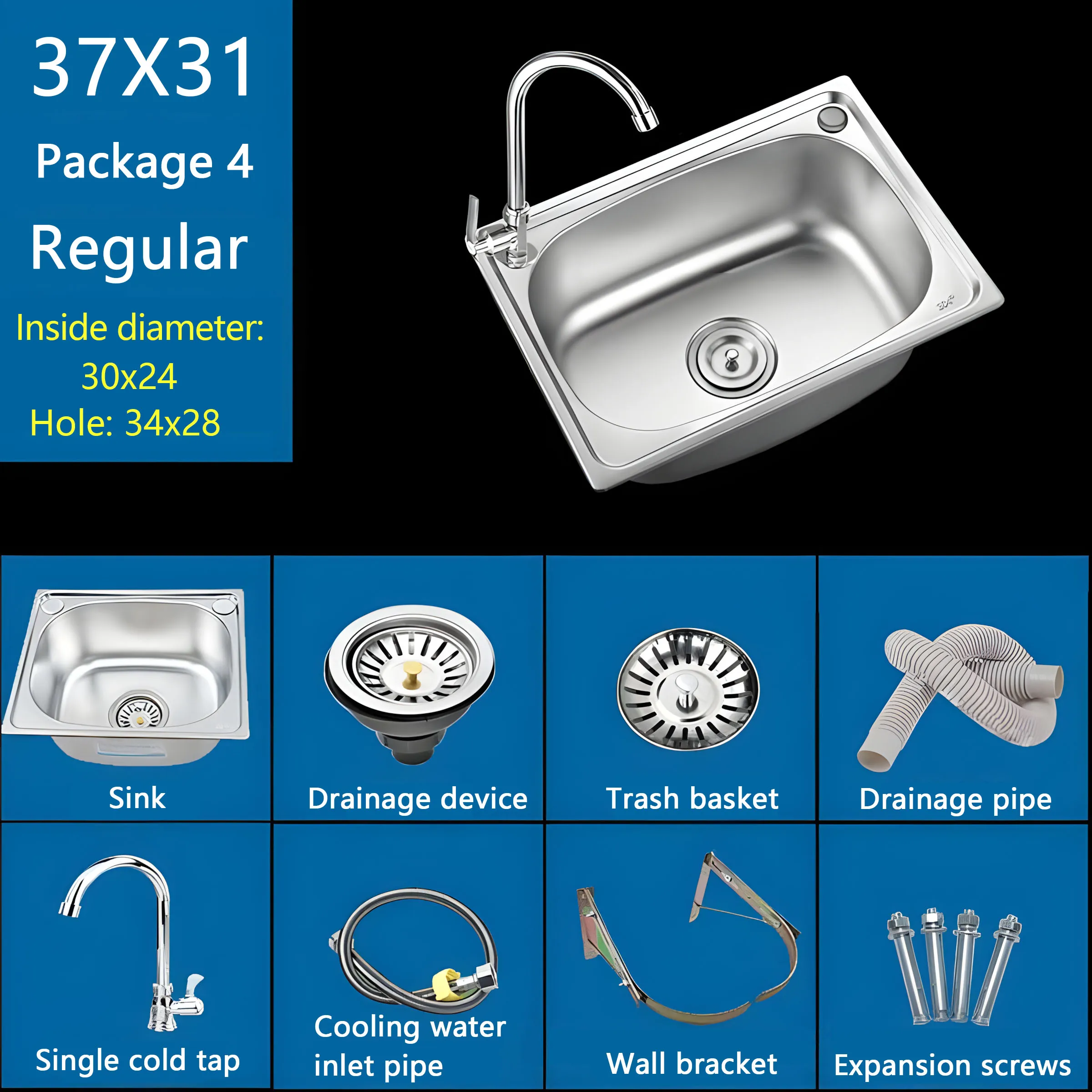 304 Stainless Steel Sink kitchen sink kitchen accessories Undermount Sink multifunctional kitchen Dishwashing sink