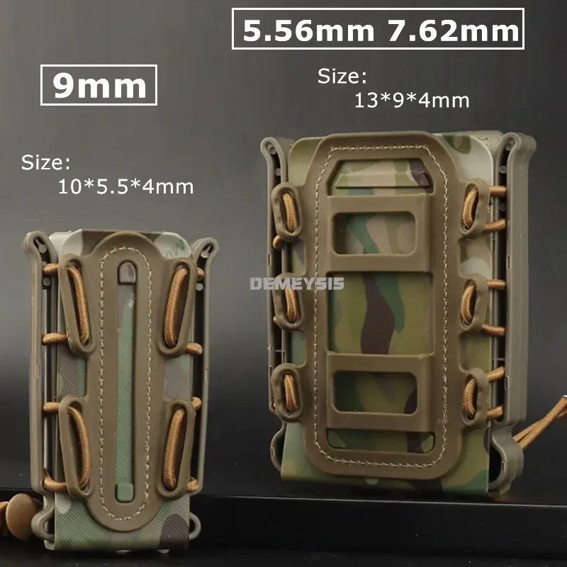 5.56mm 7.62mm Fast Mag Pouch Tactical Magazine Pouch 9mm Molle Belt Clip Fast Attach Carrier Soft Shell Rifle Mag Carrier 4