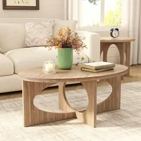 Wooden Oval Coffee Table, Woods Coffees Tables for Living Room, Oval Rustic Wood Center Coffees Tables, Coffee Table 1