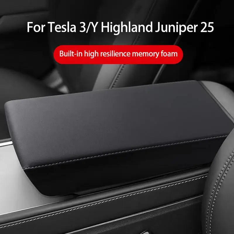 ABS Leather Armrest Box Cover Pad for Car Interior Accessory